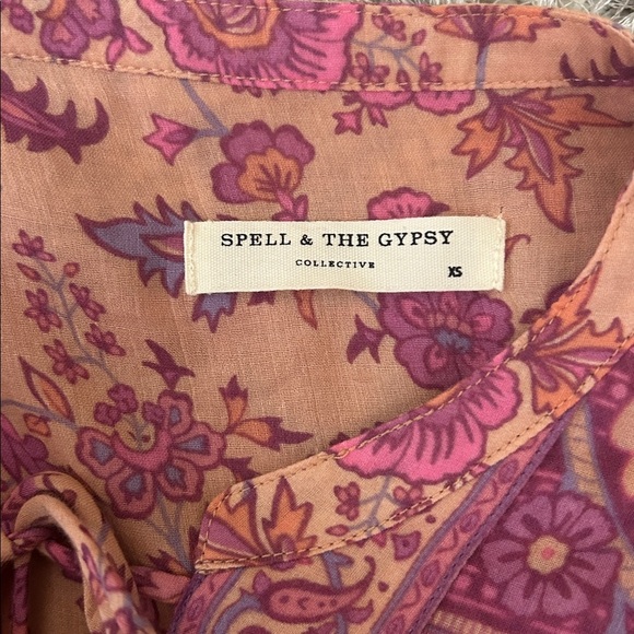 Spell & The Gypsy Collective Folk Song Boho Floral Peasant Blouse in Blossom XS - Picture 14 of 15